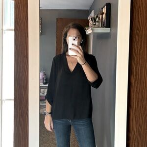 Women’s express black dress shirt 3/4 sleeve